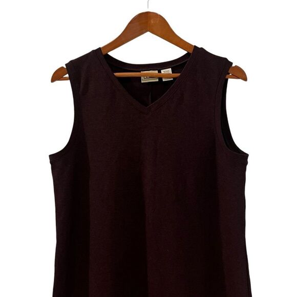 L.L. Bean deep purple v neck midi dress - Picture 6 of 9